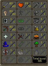 OSRS Account with 60 attack, 80 strength, 1 defense, 80 ranged